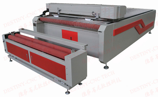 Textile laser cutting DT-1830 safa fabric auto-feed fabric CO2 laser cutting machine